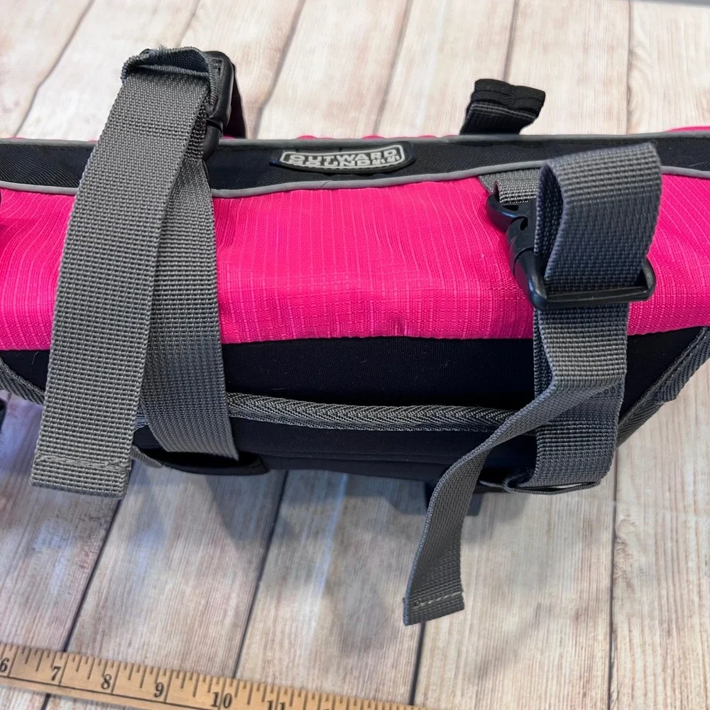 Outward Hound Granby Dog Life Jacket Pink Black Reflective Safety Vest Large